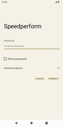 Key in the password for the Wi-Fi network and press CONNECT.