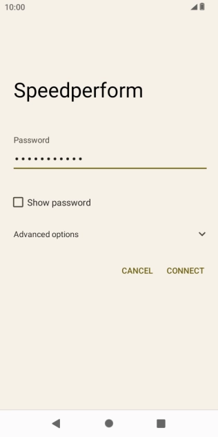 Key in the password for the Wi-Fi network and press CONNECT.