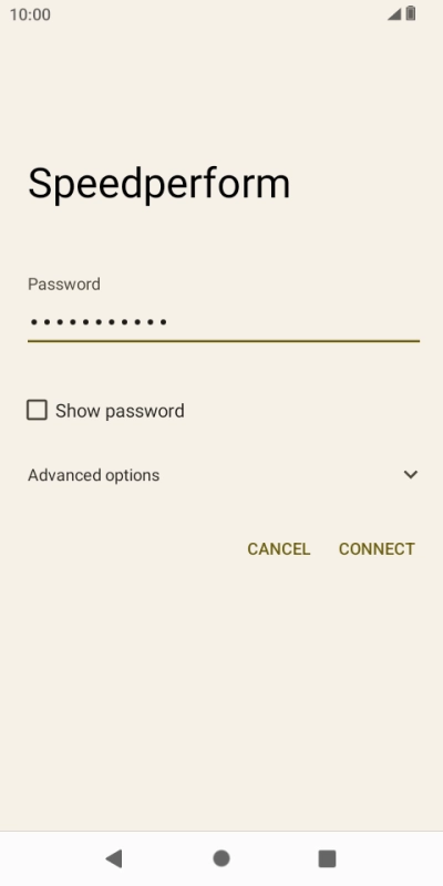 Key in the password for the Wi-Fi network and press CONNECT.