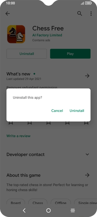 Press Uninstall.