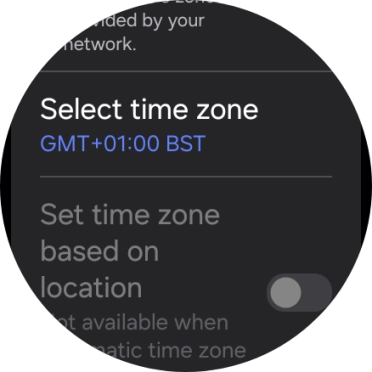 Press Select time zone. Press Select time zone.
