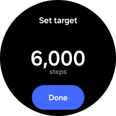 Slide your finger up or down on the screen to select the required goal.