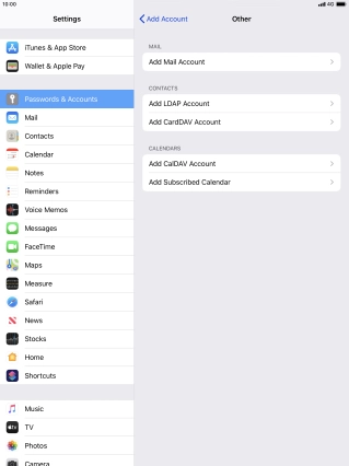 Press Add Mail Account. Press Add Mail Account.