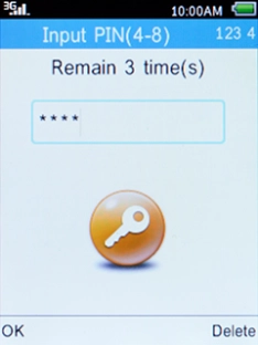 If you're asked to key in your PIN, do so and press the Left selection key.