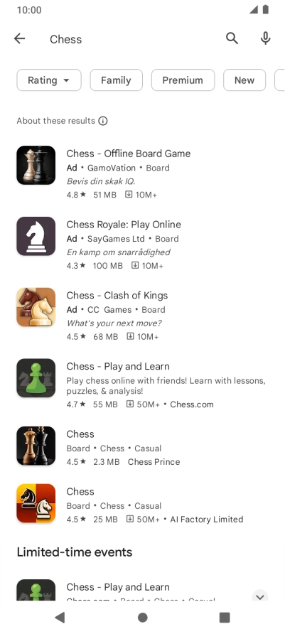 Press the required app.