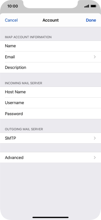 Press SMTP.