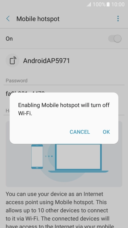 If Wi-Fi is turned on, press OK. If Wi-Fi is turned on, press OK.