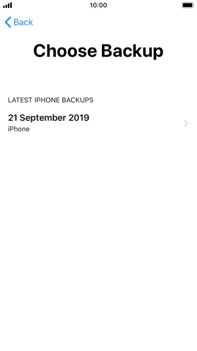 Press the required backup and your phone restores the content of the selected backup. Subsequently, follow the instructions on the screen to set up your phone and prepare it for use. Press the required backup and your phone restores the content of the selected backup. Subsequently, follow the instructions on the screen to set up your phone and prepare it for use.