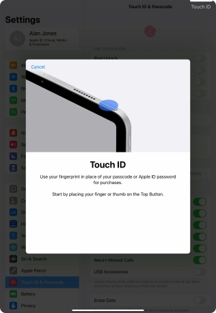 Press follow screen instructions. If you haven't previously selected a lock code, key in a code of your own choice twice.