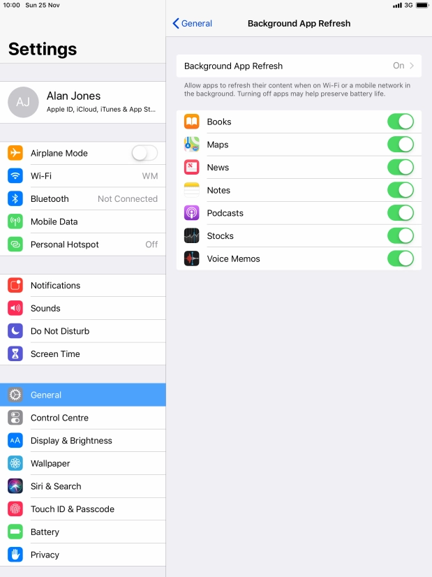 Press Background App Refresh.
