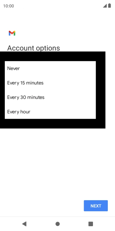 Press the required setting. Press the required setting.