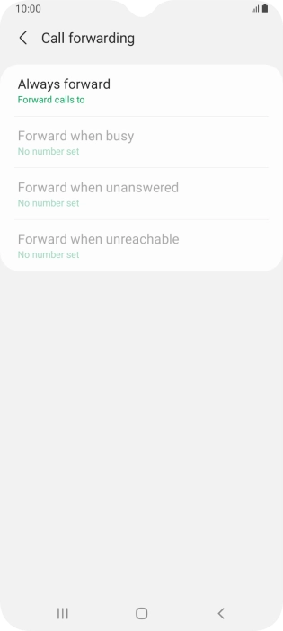 Press the required divert type. Press the required divert type.