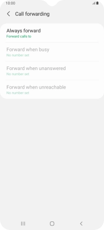 Press the required divert type. Press the required divert type.