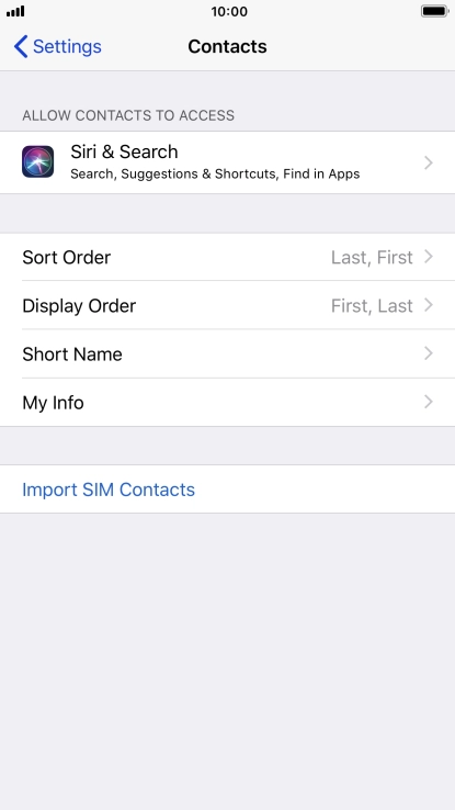 Press Import SIM Contacts. Press Import SIM Contacts.