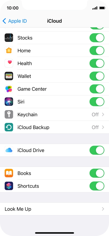 Press iCloud Backup. Press iCloud Backup.