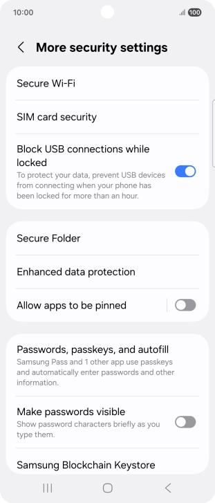 Press SIM card security. Press SIM card security.