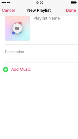 Press the text input field and key in a name for the playlist. Press the text input field and key in a name for the playlist.