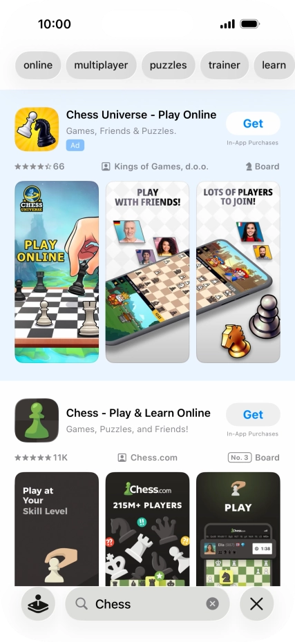 Press the required app.