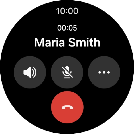 Press the end call icon.