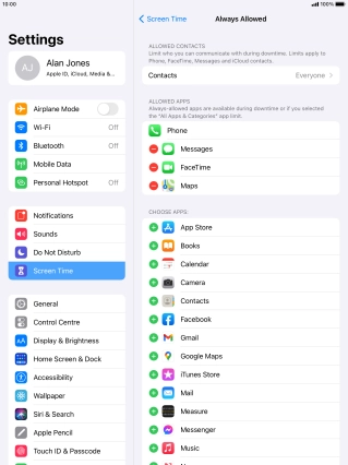 Press the add icon next to the required app to add it to the list of allowed apps during Downtime. Press the add icon next to the required app to add it to the list of allowed apps during Downtime.