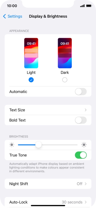Press Dark.