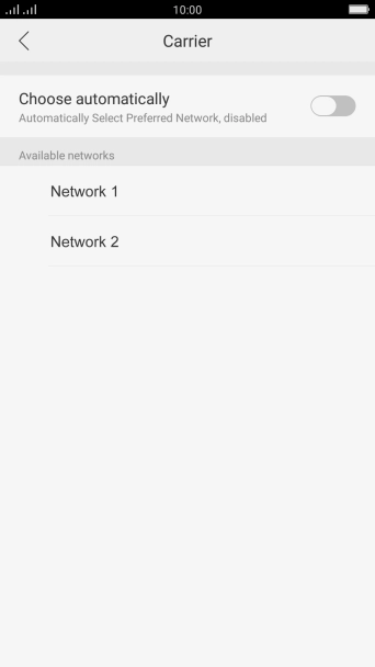 Press the required network.