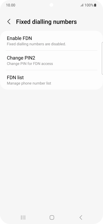 Press Enable FDN. Press Enable FDN.