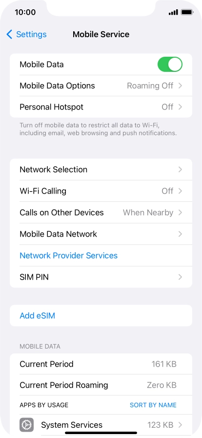 Press Network Selection.