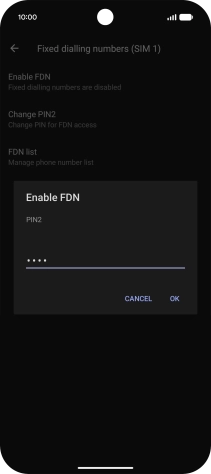 Key in your PIN2 and press OK.