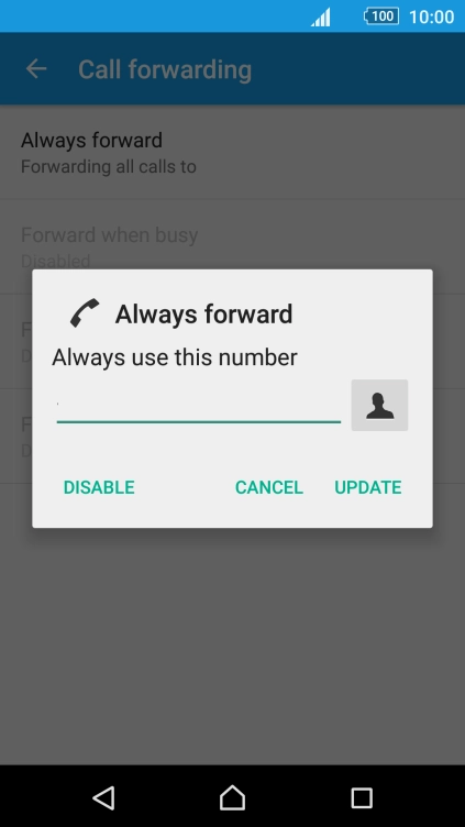 Press DISABLE.