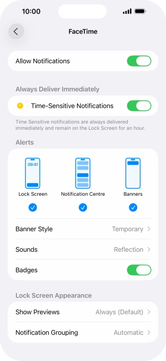 Press the indicator next to 