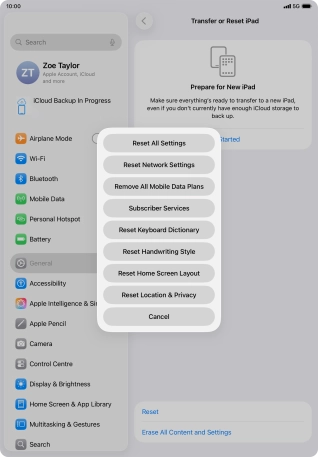 Press Reset All Settings.