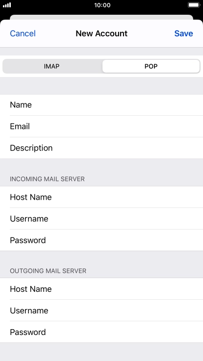 Press Save. Your email account has now been set up. To select more settings for incoming and outgoing server, proceed with the following steps.