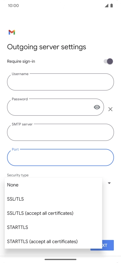 Press SSL/TLS.