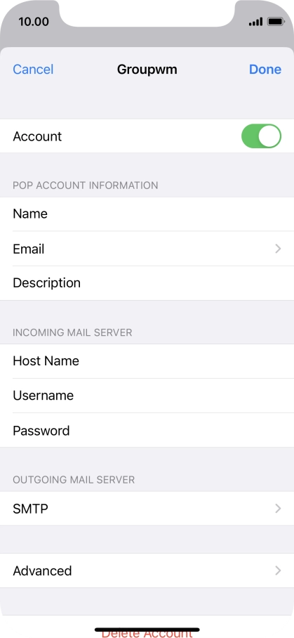 Press SMTP.
