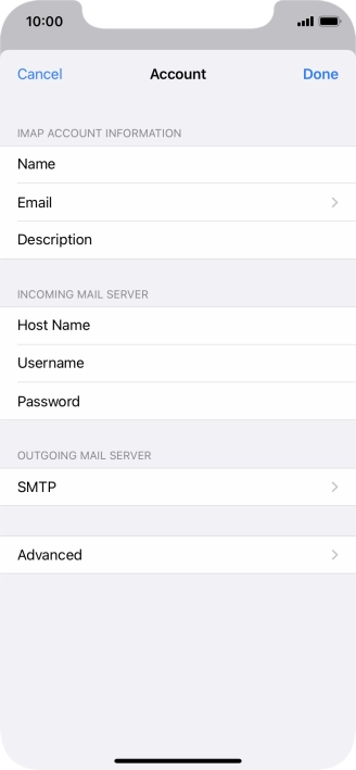 Press SMTP.