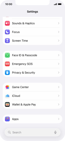 Press Face ID & Passcode.