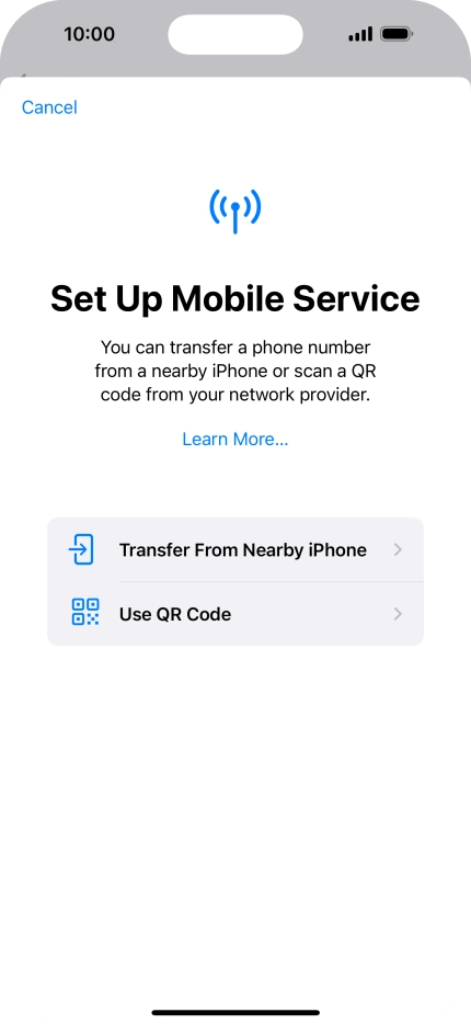 Press Use QR Code.