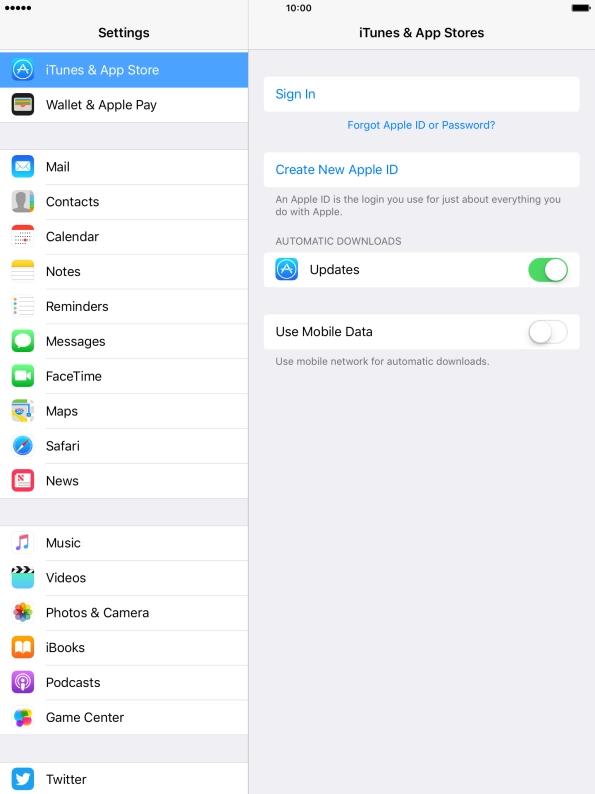 If you don t have an Apple ID, press Create New Apple ID and follow the instructions on the screen to create an Apple ID.