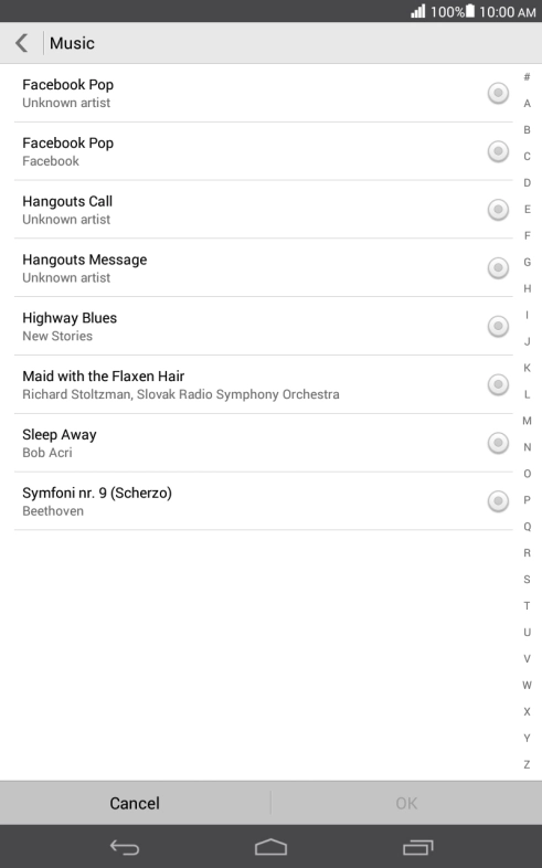 Press the required ring tones to hear them.