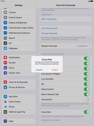 If you turn on the function, press Enable. If you turn on the function, press Enable.