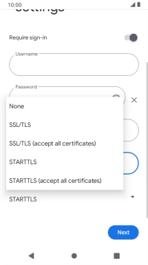 Press SSL/TLS. Press SSL/TLS.