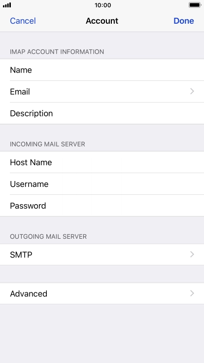 Press SMTP.