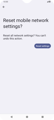 Press Reset settings. Press Reset settings.