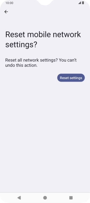 Press Reset settings. Press Reset settings.