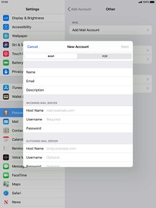 Press IMAP.