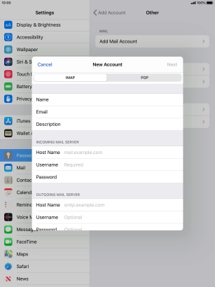 Press IMAP.