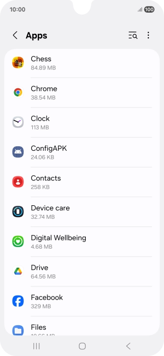 Press the required app. Press the required app.