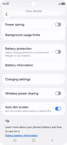 Press Power saving.