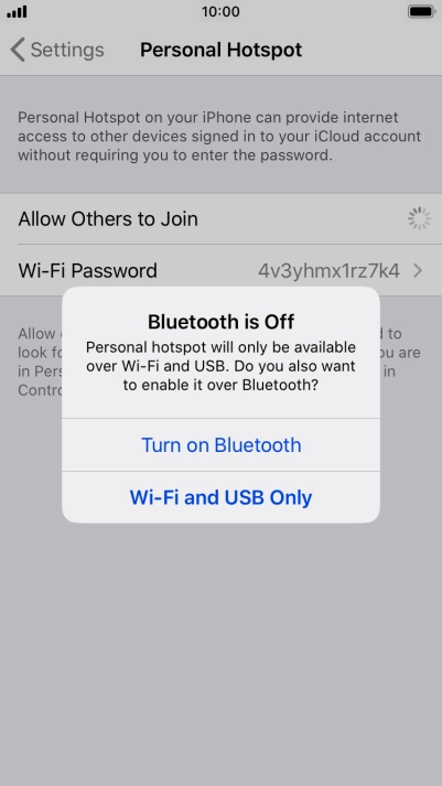 If Wi-Fi is turned on, press Wi-Fi and USB Only.
